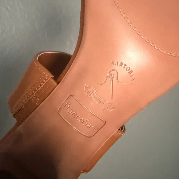 NWOT Franco Sarto Nordstrom Omyrah Tan Faux Leather Heels Sandals, 11 M - Picture 10 of 11